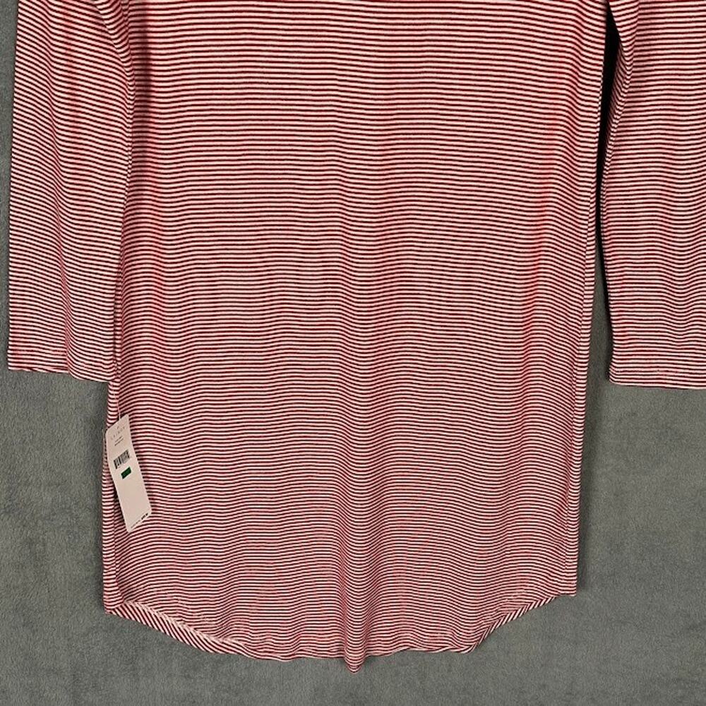 Lauren Ralph Lauren Sleep Shirt Womens Large Red White Striped Nightgown Pajamas - Picture 5 of 11
